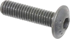 Made in USA - #10-32 UNF Hex Socket Drive, Button Screw - Alloy Steel, Black Oxide Finish, Fully Threaded, 3/4" Length Under Head - Industrial Tool & Supply