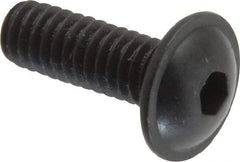 Made in USA - #8-32 UNC Hex Socket Drive, Button Screw - Alloy Steel, Black Oxide Finish, Fully Threaded, 1/2" Length Under Head - Industrial Tool & Supply