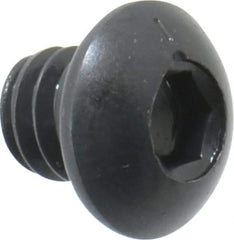 Made in USA - 1/4-20 UNC Hex Socket Drive, Button Screw - Alloy Steel, Black Oxide Finish, Fully Threaded, 1/4" Length Under Head - Industrial Tool & Supply