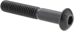 Made in USA - 5/16-18 UNC Hex Socket Drive, Button Screw - Alloy Steel, Black Oxide Finish, Fully Threaded, 2" Length Under Head - Industrial Tool & Supply