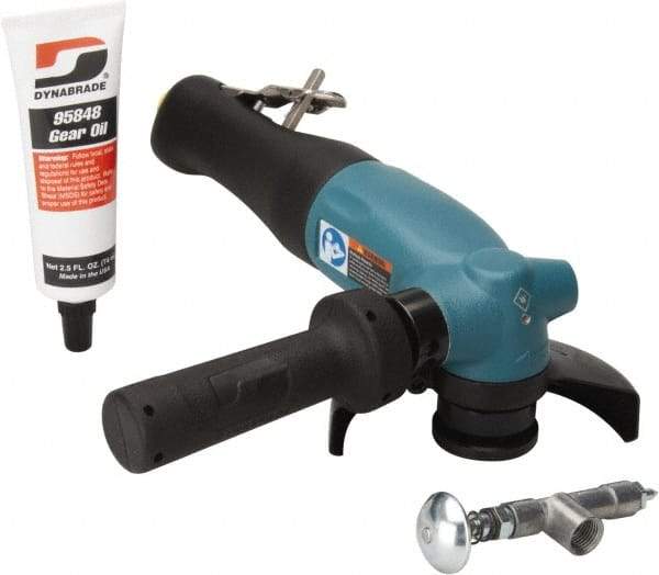 Dynabrade - 4-1/2" Wheel Diam, 12,000 RPM, Pneumatic Angle & Disc Grinder - 5/8-11 Spindle, 43 CFM, Rear Exhaust - Industrial Tool & Supply