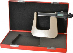 SPI - 0 to 2.5" Range, 0.0005" Resolution, Deep Throat, Electronic Outside Micrometer - 0.001" Accuracy, 3" Throat, Sliding Thimble, Carbide Face, Includes Case - Industrial Tool & Supply