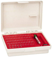 SPI - 55 Piece, 0.2 to 1.28mm Diameter Plug & Pin Gage Set - Plus 0.005mm Tolerance - Industrial Tool & Supply