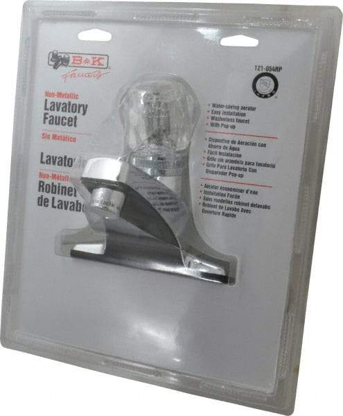 B&K Mueller - Knob Handle, Deck Plate Bathroom Faucet - One Handle, Pop Up Drain, Standard Spout - Industrial Tool & Supply