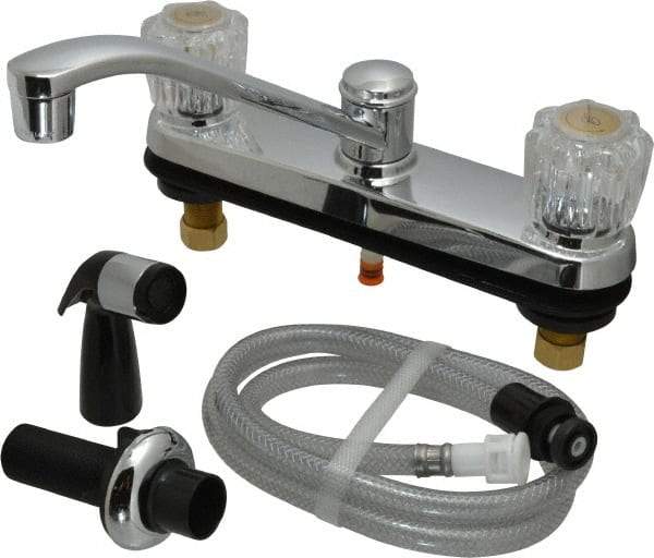 B&K Mueller - Deck Plate Mount, Kitchen Faucet with Spray - Two Handle, Knob Handle, Standard Spout - Industrial Tool & Supply