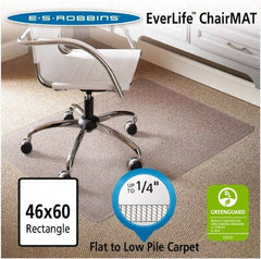 ES Robbins - 60" Long x 46" Wide, Chair Mat - Rectangular, Beveled Edge Style - Industrial Tool & Supply