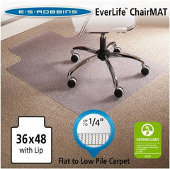 ES Robbins - 48" Long x 36" Wide, Chair Mat - Single Lip, Beveled Edge Style - Industrial Tool & Supply