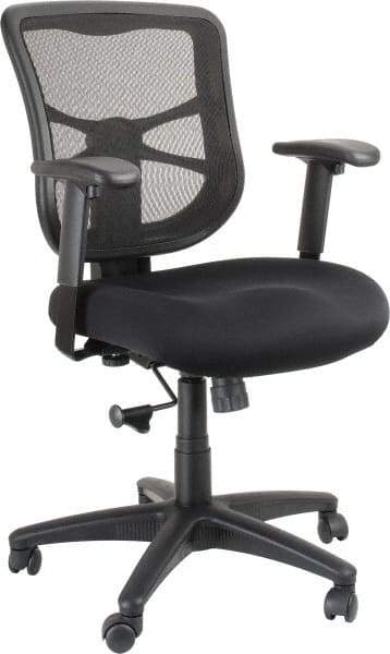 ALERA - 36-5/8 to 42-7/8" High Mid Back Chair - 25" Wide x 26" Deep, Mesh Seat, Black - Industrial Tool & Supply