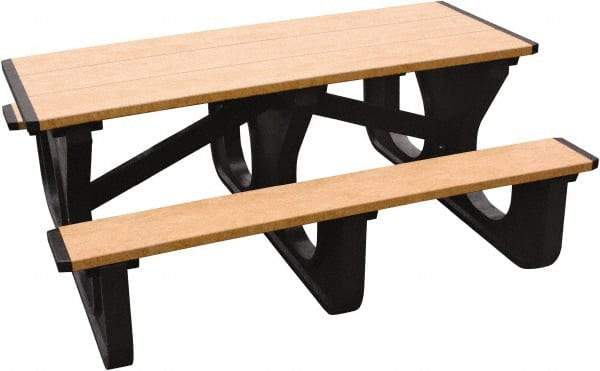 Vestil - 60" Long x 72" Wide x 30-1/2" High Stationary Rectangular Activity/Utility Table - Cedar & Black, Plastic - Industrial Tool & Supply