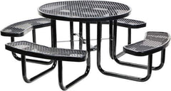 Vestil - 81-1/4" Long x 81-1/4" Wide x 29" High Stationary Activity/Utility Table without Back Rests - Black, Steel - Industrial Tool & Supply