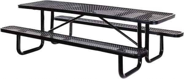 Vestil - 72" Long x 61-5/8" Wide x 30.38" High Stationary Activity/Utility Table without Back Rests - Black, Steel - Industrial Tool & Supply