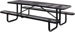 Vestil - 72" Long x 61-5/8" Wide x 30.38" High Stationary Activity/Utility Table without Back Rests - Black, Steel - Industrial Tool & Supply