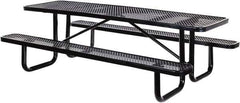 Vestil - 96" Long x 61-5/8" Wide x 30.38" High Stationary Activity/Utility Table without Back Rests - Black, Steel - Industrial Tool & Supply