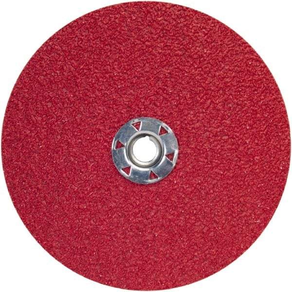 Norton - 7" Diam 5/8-11 Threaded Hole 24 Grit Fiber Disc - Very Coarse Grade, Ceramic Alumina, 8,600 Max RPM - Industrial Tool & Supply