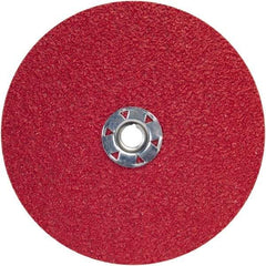 Norton - 7" Diam 5/8-11 Threaded Hole 24 Grit Fiber Disc - Very Coarse Grade, Ceramic Alumina, 8,600 Max RPM - Industrial Tool & Supply