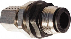 Legris - 10mm Outside Diam, Nickel Plated Brass Push-to-Connect Tube Bulkhead Union - 290 Max psi, Tube to Tube Connection, Nitrile O-Ring - Industrial Tool & Supply