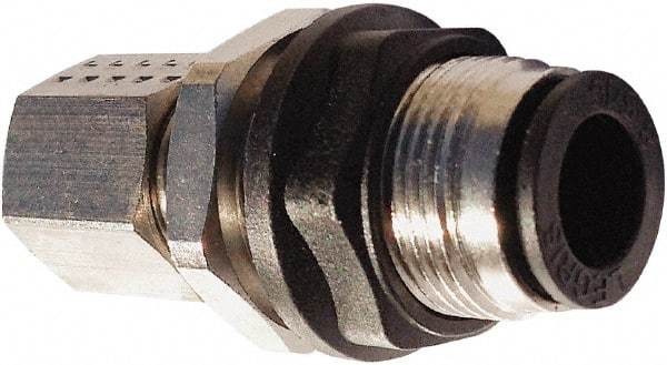 Legris - 4mm Outside Diam, Nickel Plated Brass Push-to-Connect Tube Bulkhead Union - 290 Max psi, Tube to Tube Connection, Nitrile O-Ring - Industrial Tool & Supply