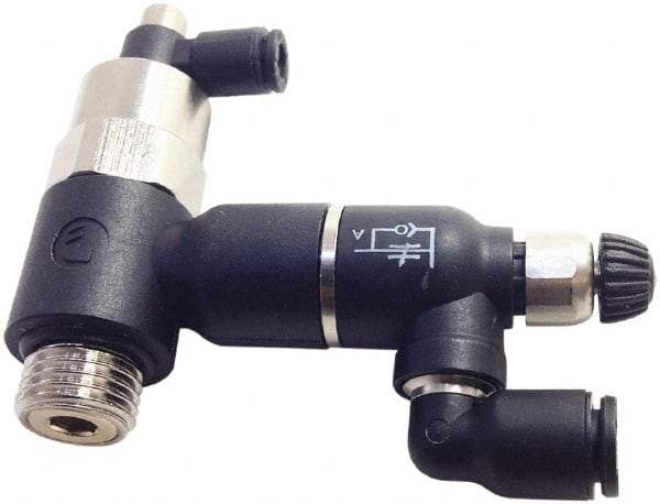 Legris - Speed & Flow Control Valves   Valve Type: Piloted Non-Return w/Flow Regulator & Exhaust    Male Thread Size: 1/4 - Industrial Tool & Supply
