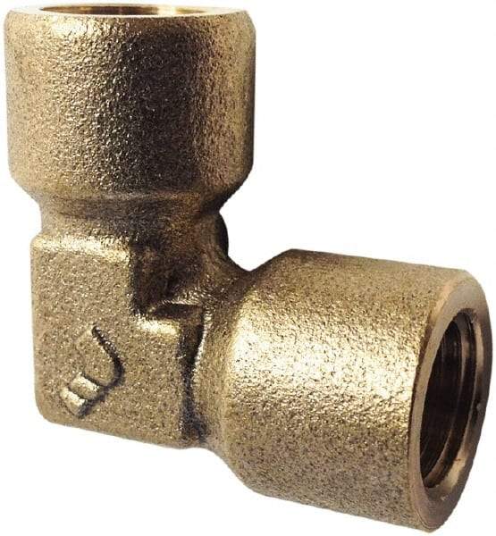 Legris - 1/2 Female Thread, Brass Industrial Pipe 90° Female Elbow - FBSPP, 3,626 psi - Industrial Tool & Supply