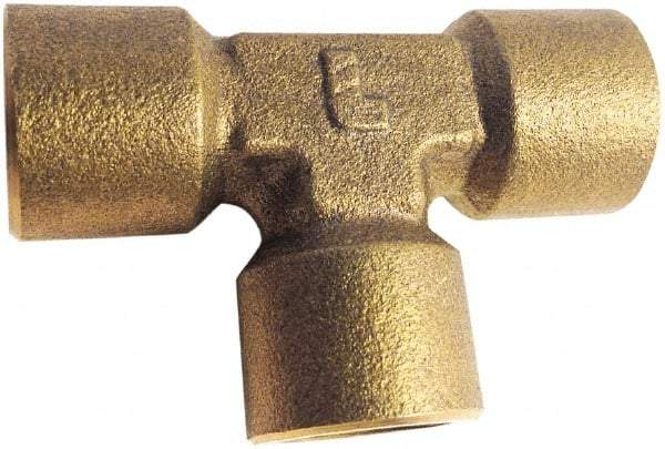 Legris - 1/2 Female Thread, Brass Industrial Pipe Female Tee - FBSPP, 3,626 psi - Industrial Tool & Supply
