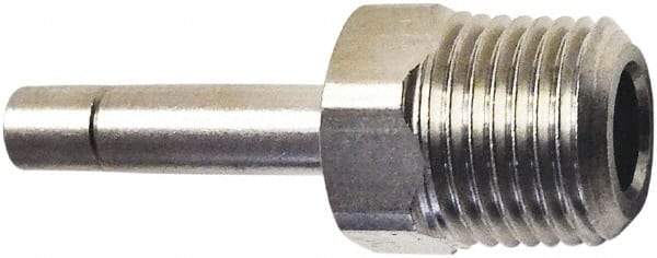 Legris - 6mm Outside Diam, 1/8 BSPT, Nickel Plated Brass Push-to-Connect Tube Male Stud Standpipe - 435 Max psi, Tube to Male BSPT Connection, FKM O-Ring - Industrial Tool & Supply