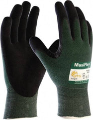 ATG - Size XS (6), ANSI Cut Lvl A2, Puncture Lvl 1, Abrasion Lvl 4, Micro-Foam Nitrile Coated Nylon/Spandex Cut & Puncture Resistant Gloves - Palm Coated, Knit Wrist, Green/Black, Paired - Industrial Tool & Supply