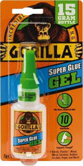 Gorilla Glue - 0.53 oz Bottle Clear Super Glue - 24 hr Full Cure Time, Bonds to Most Surfaces - Industrial Tool & Supply