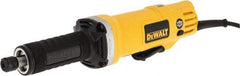 DeWALT - 1/4 Inch Collet, 25,000 RPM, Inline, Electric Die Grinder - 120 Volt, 0.4425 Hp, 4.2 Amp, 6.5 Ft. Long Cord - Industrial Tool & Supply