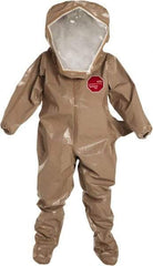 Dupont - Size 4XL, Tan, Chemical, Disposable Encapsulated Suit - Attached Hood, Elastic Ankle, Elastic Wrist - Industrial Tool & Supply