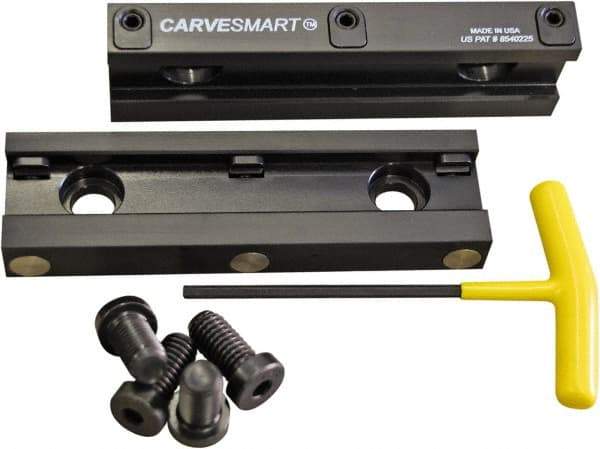 CarveSmart - 3/4" Jaw Width, 1.685" Jaw Height, 3/4" Jaw Thickness, Quick Change Jaw System Vise Jaw Sets - Aluminum, Bolt-On, 2 Jaws, Soft Jaws - Industrial Tool & Supply