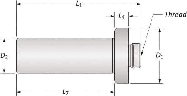 Allied Machine and Engineering - 1-1/2-18 Threaded Mount, Boring Head Straight Shank - Threaded Mount, 1/4" Projection, 1.86 Inch Nose Diameter - Exact Industrial Supply