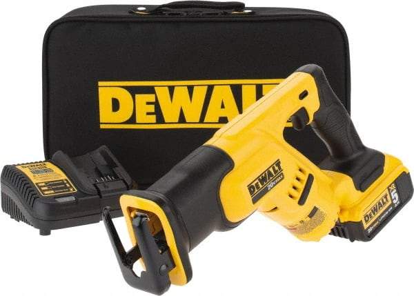 DeWALT - 20V, 0 to 2,900 SPM, Cordless Reciprocating Saw - 1-1/8" Stroke Length, 14" Saw Length, 1 Lithium-Ion Battery Included - Industrial Tool & Supply