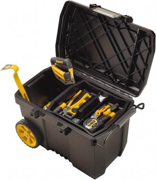 DeWALT - 1 Compartment 1 Tray Mobile Tool Chest - 15-39/64" Wide x 24-51/64" Deep x 16-1/2" High, Polypropylene, Black - Industrial Tool & Supply