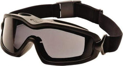PYRAMEX - Size Universal, Gray Polycarbonate Anti-Fog Lens, Safety Goggles - Indirect Vent, Black Polyurethane Frame - Industrial Tool & Supply