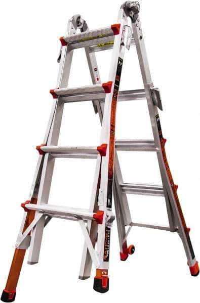 Little Giant Ladder - 14 Steps, 15' High, Type IA Rating, Aluminum Multi-Use Ladder - 300 Lb Load Capacity, 23" Base Width - Industrial Tool & Supply