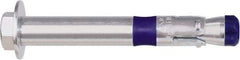 Powers Fasteners - 3/8" Diam, 3/8" Drill, 3" OAL, 1-5/8" Min Embedment Sleeve Concrete Anchor - Grade 8 Carbon Steel, Zinc-Plated Finish, Hex Head, Hex Drive - Industrial Tool & Supply