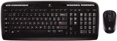 Logitech - Black Keyboard/Mouse - Use with Windows XP, Vista, 7, 8 - Industrial Tool & Supply