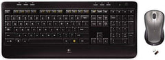 Logitech - Black Keyboard/Mouse - Use with Windows XP, Vista, 7, 8 - Industrial Tool & Supply