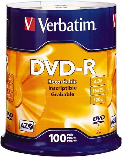 Verbatim - DVD-R Discs - Industrial Tool & Supply