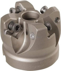 Iscar - 4 Inserts, 1-1/2" Cutter Diam, 0.059" Max Depth of Cut, Indexable High-Feed Face Mill - 1/2" Arbor Hole Diam, 1-1/4" High, FF FWX Toolholder, H600 WXCU 0.. Inserts, Series Helido - Industrial Tool & Supply