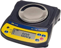 A&D Engineering - 120 g, 0.01 g Graduation, Backlit Graphic LCD Portable Balance - 4.3" Platform Diam, External Calibration - Industrial Tool & Supply