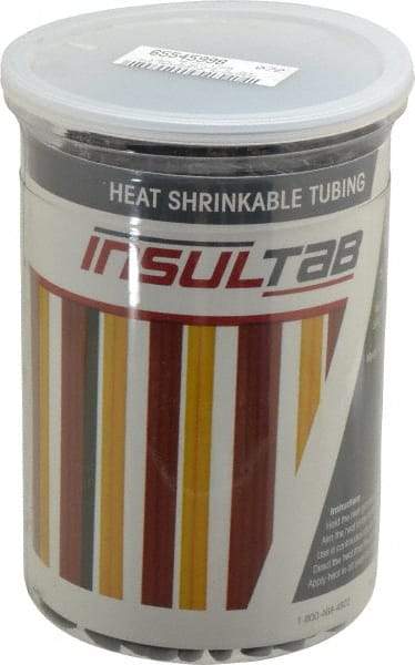 Made in USA - 175 Piece, Black, Heat Shrink Electrical Tubing Kit - 2:1 Shrink Ratio, Chemical, Fungus, Moisture, Oil, Saltwater, and UV Resistant, PVC - Industrial Tool & Supply