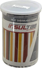 Made in USA - 175 Piece, Black, Heat Shrink Electrical Tubing Kit - 2:1 Shrink Ratio, Chemical, Fungus, Moisture, Oil, Saltwater, and UV Resistant, PVC - Industrial Tool & Supply