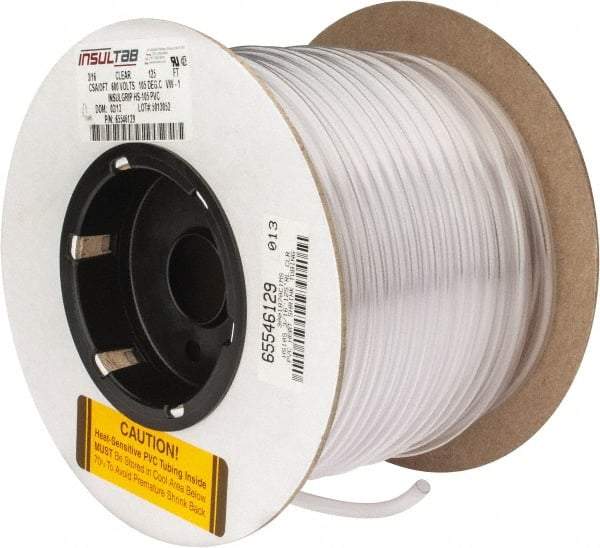 Made in USA - 2:1, PVC Heat Shrink Electrical Tubing - Clear - Industrial Tool & Supply