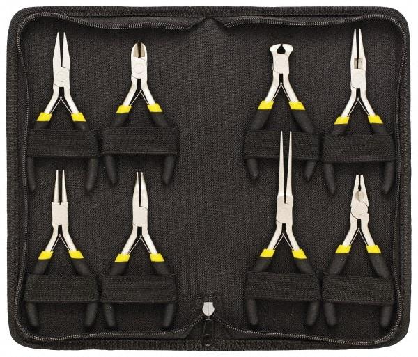 General - 8 Piece Mini Plier Set - Comes in Vinyl Case - Industrial Tool & Supply