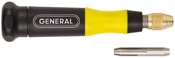 General - 4-1/2" Long, 1/8" Capacity, Pin Vise - Handle Storage, 5 Pieces - Industrial Tool & Supply