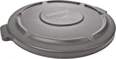 Rubbermaid - Round Lid for Use with 44 Gal Round Trash Cans - Gray, Plastic, For 2643 Brute Trash Cans - Industrial Tool & Supply