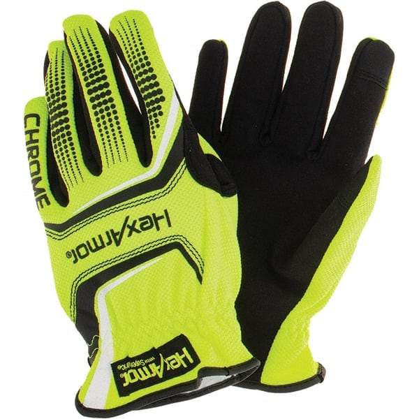 HexArmor - Cut & Puncture Resistant Gloves - SLIPFIT YL/BLK MED 1PR CHROME CORE HV SF GLV - Industrial Tool & Supply