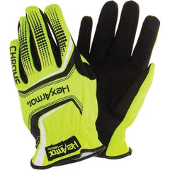 HexArmor - Cut & Puncture Resistant Gloves - SLIPFIT YL/BLK MED 1PR CHROME CORE HV SF GLV - Industrial Tool & Supply
