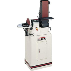 Jet - 48" Long x 6" Wide Belt, 9" Diam, Combination Sanding Machine - 0.75 hp, Single Phase - Industrial Tool & Supply